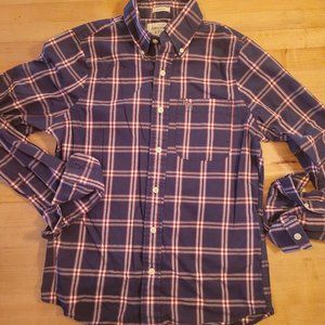 Abercrombie Kids Muscle Logo Plaid Button Down Dress Shirt Small